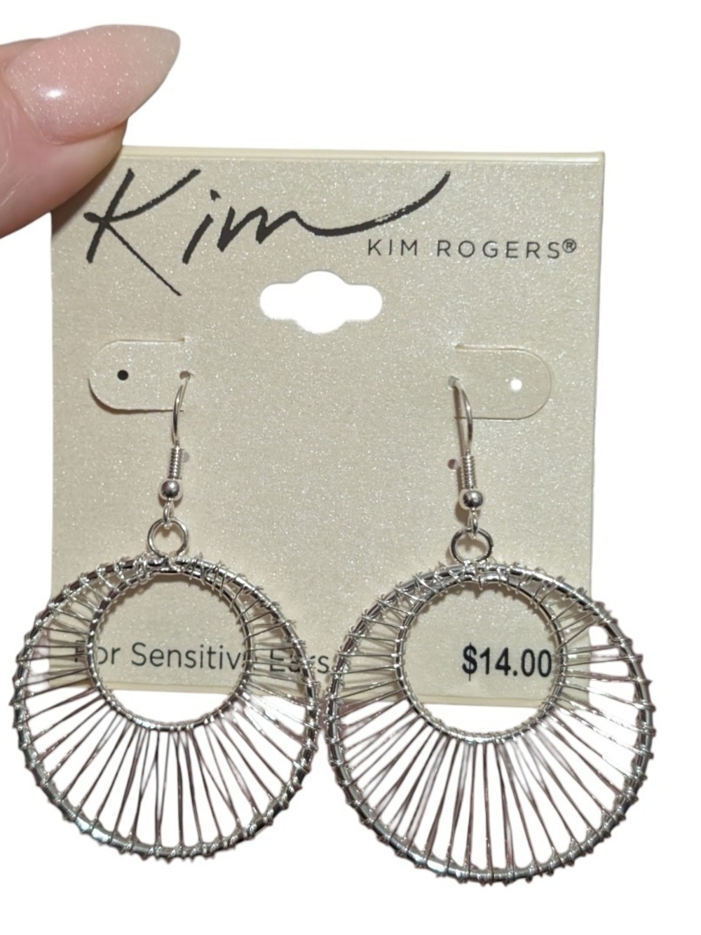 Kim Rogers Silver Wire Radiant Hoop Earrings